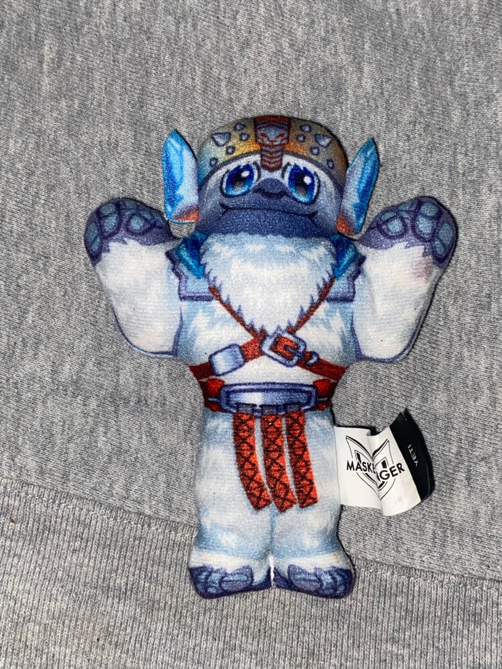 Plush Yeti Toy in White and Blue
